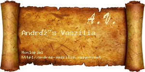 András Vaszilia névjegykártya